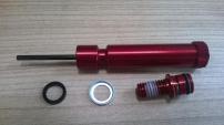 Freizeit Zugstufen Versteller Alu Rot 27,5"-29", QR und Maxle, inkl. Schraube Tora/Recon/Reba/Rev/SektGold