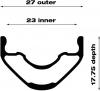 Freizeit Laufrad Proterra Light i23 700c hinten / Shimano HG