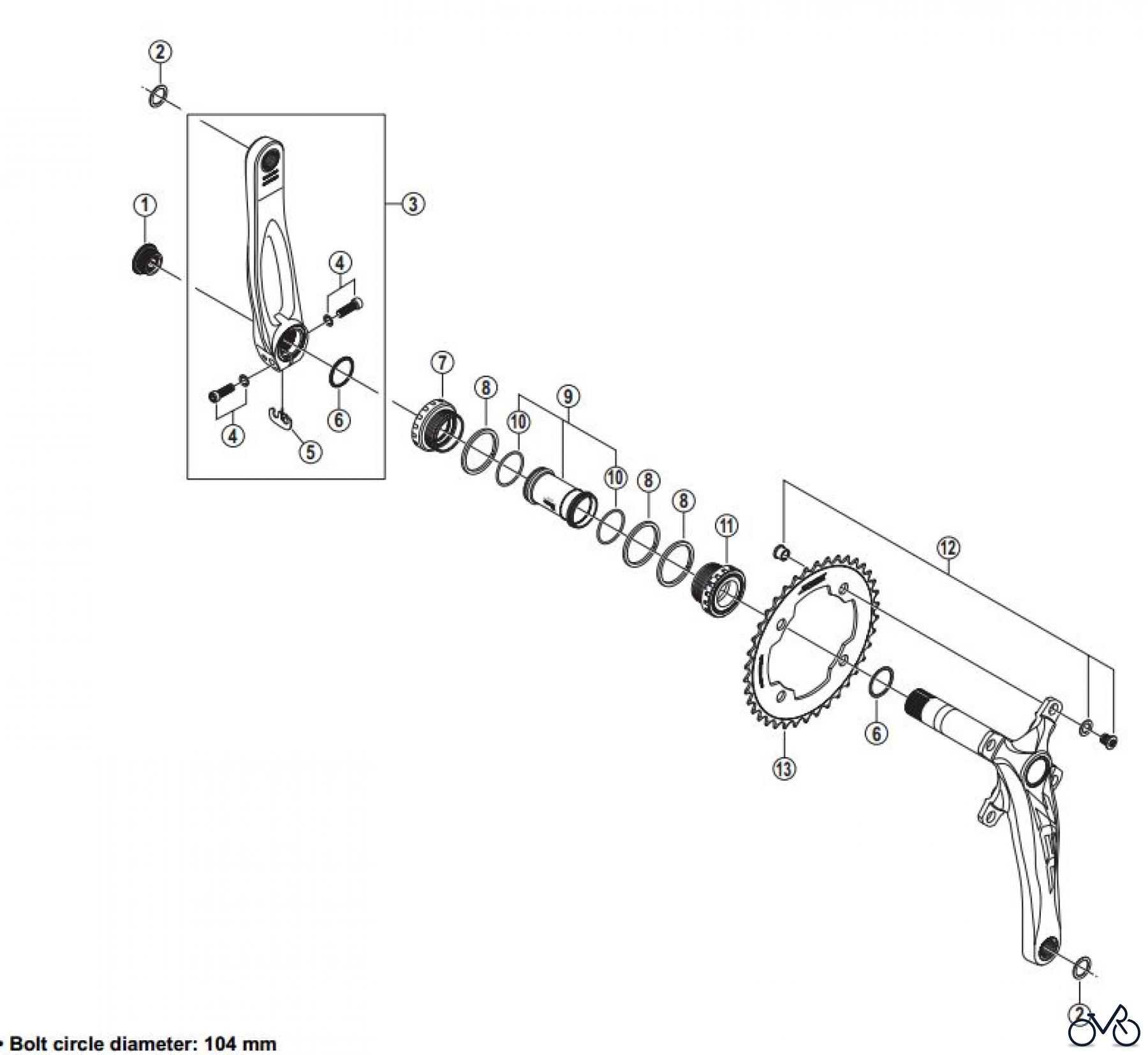 Shimano FC Front Chainwheel - Kurbelsatz, Vorderes Kettenblatt FC-M640 3433 ZEE Vorderes Kettenblatt