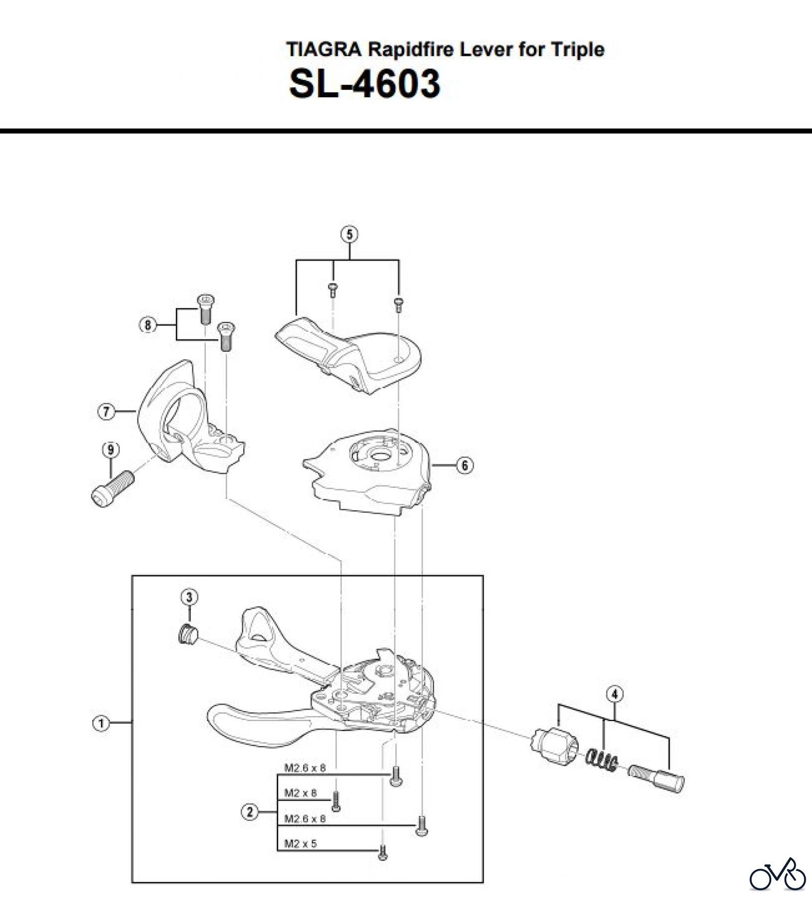  Shimano SL Shift Lever - Schalthebel SL-4603 TIAGRA Rapidfire Lever for Triple