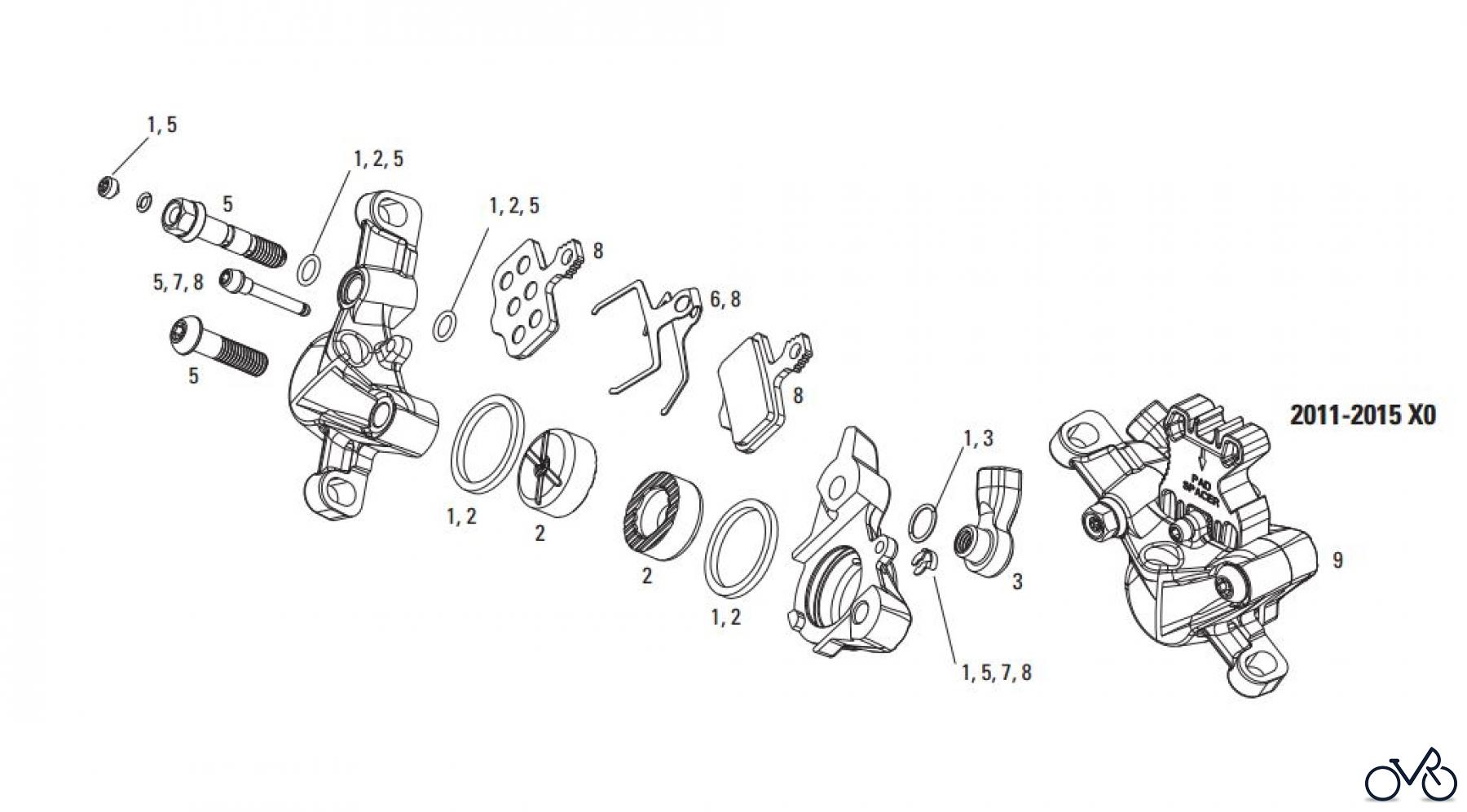  Sram Sram X0 - HYDRAULIC DISC BRAKE - CALIPERS