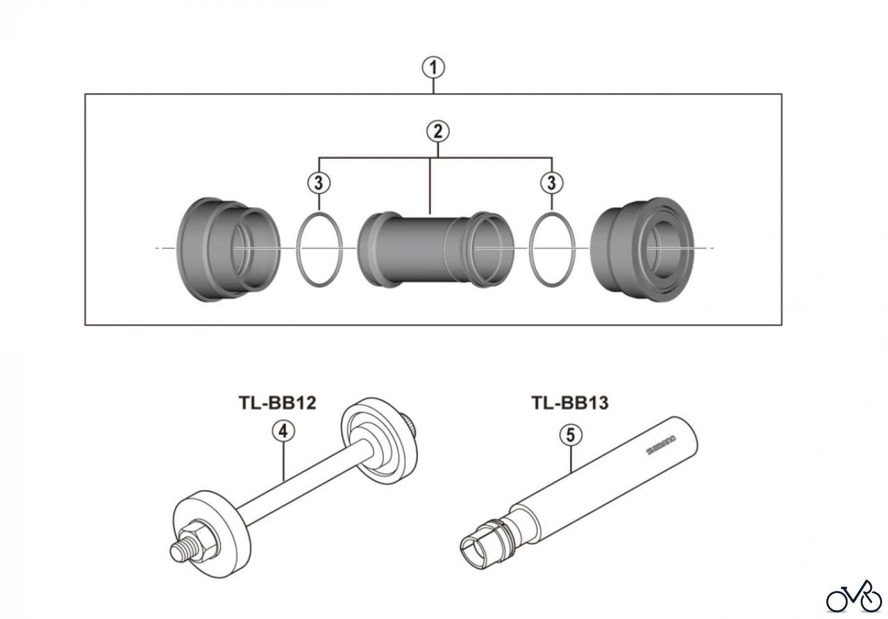  Shimano SM Smallparts - Kleinteile, RT, BT, BB, CD SM-BB72-41B  Bottom Bracket for Press-Fit