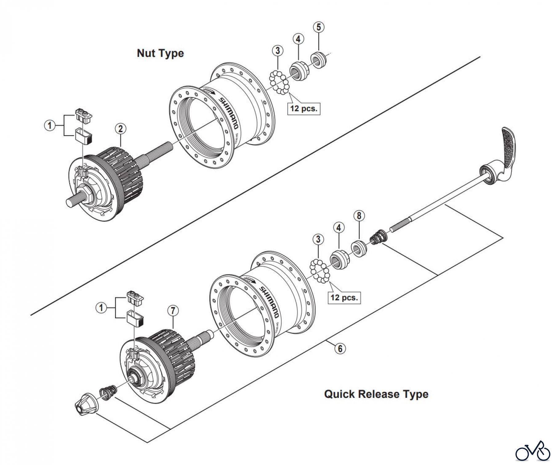  Shimano DH Dynamo Hub - Nabendynamo DH-3R35 (-3096A)  Hub Dynamo  6V-3W / Roller Brake Compatible