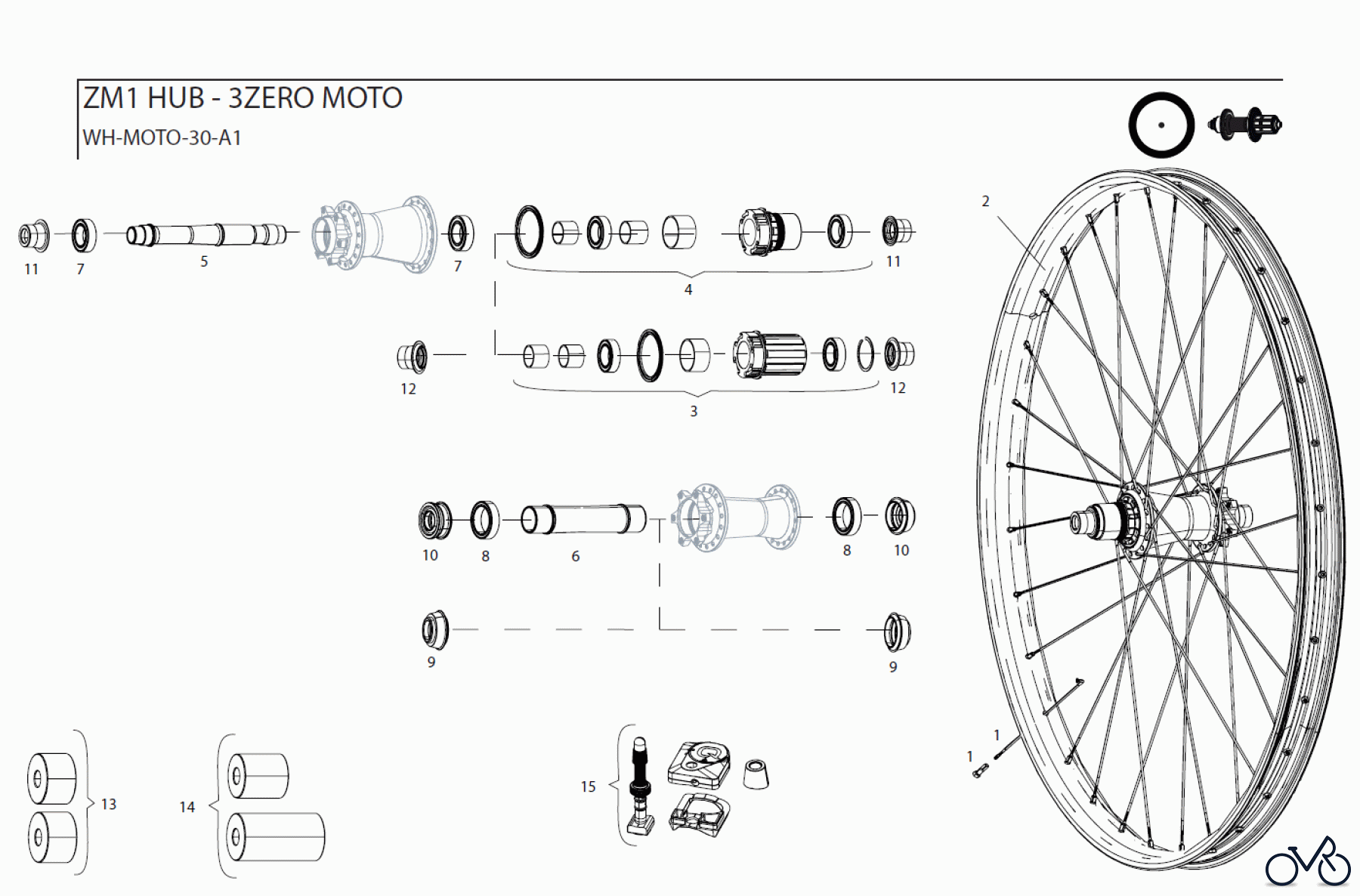  Sram Zipp ZM1 HUB - 3ZERO MOTO WH-MOTO-30-A1