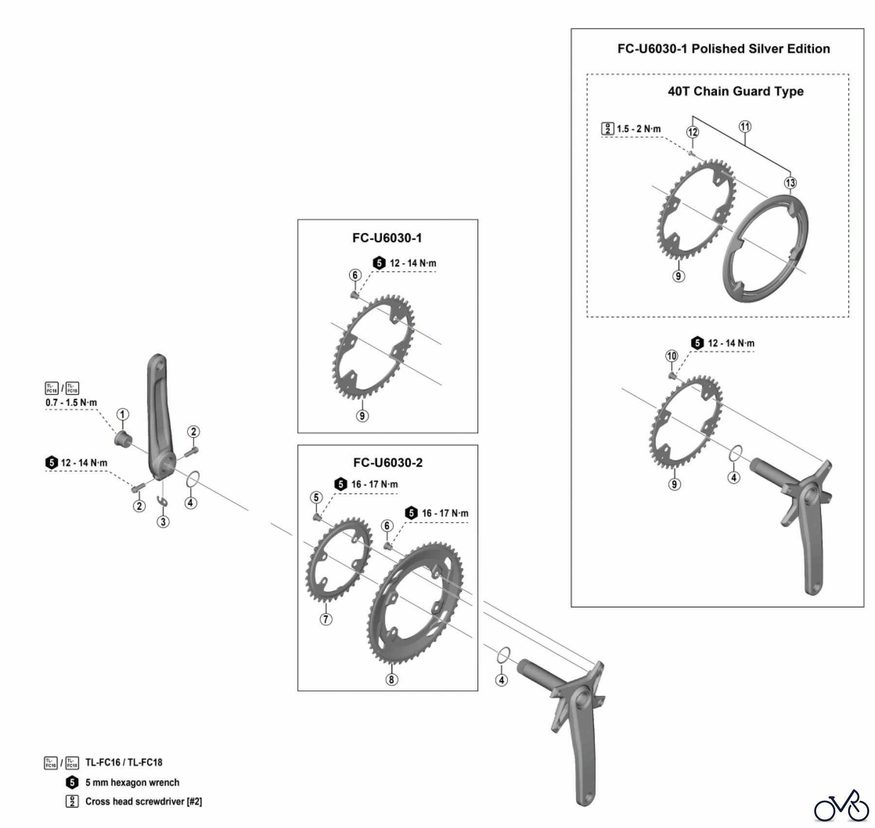Shimano FC Front Chainwheel - Kurbelsatz, Vorderes Kettenblatt FC-U6030 -4853A CUES Crankset