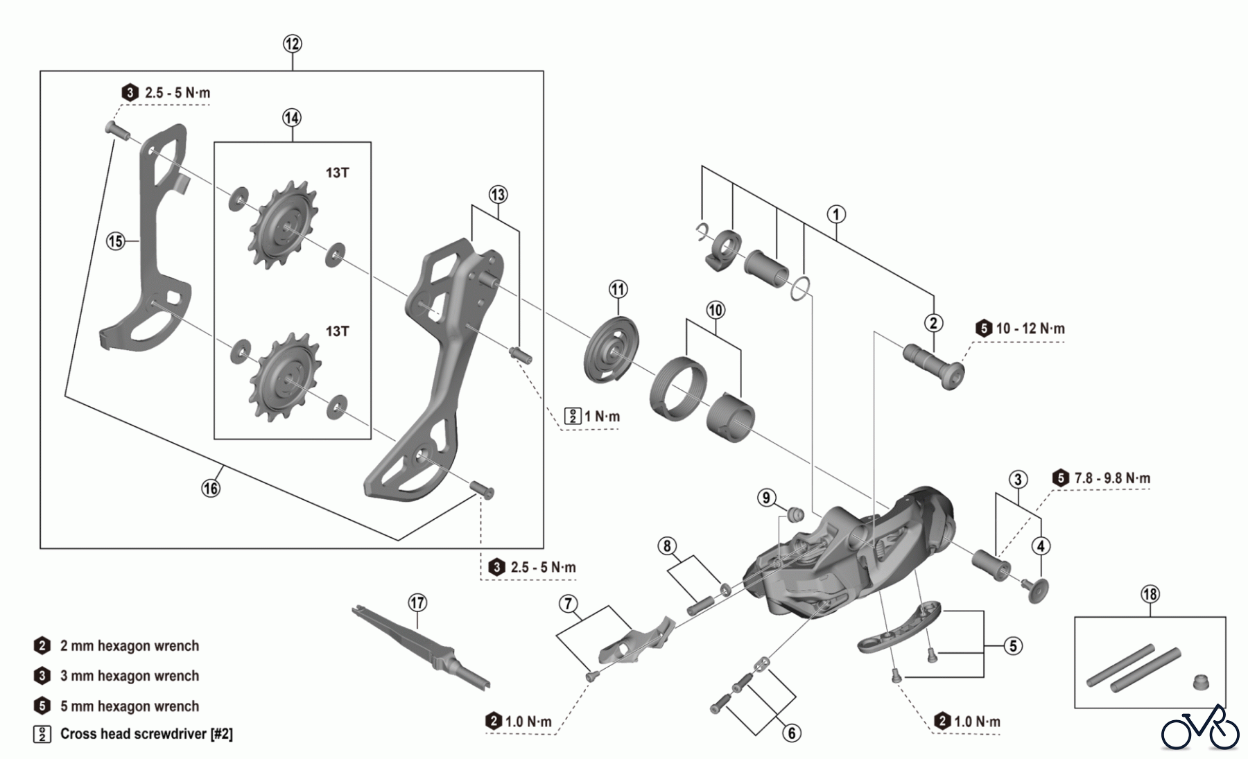 Shimano RD Rear Derailleur - Schaltwerk RD-M8260 (-5105A) DEORE XT Rear Derailleur