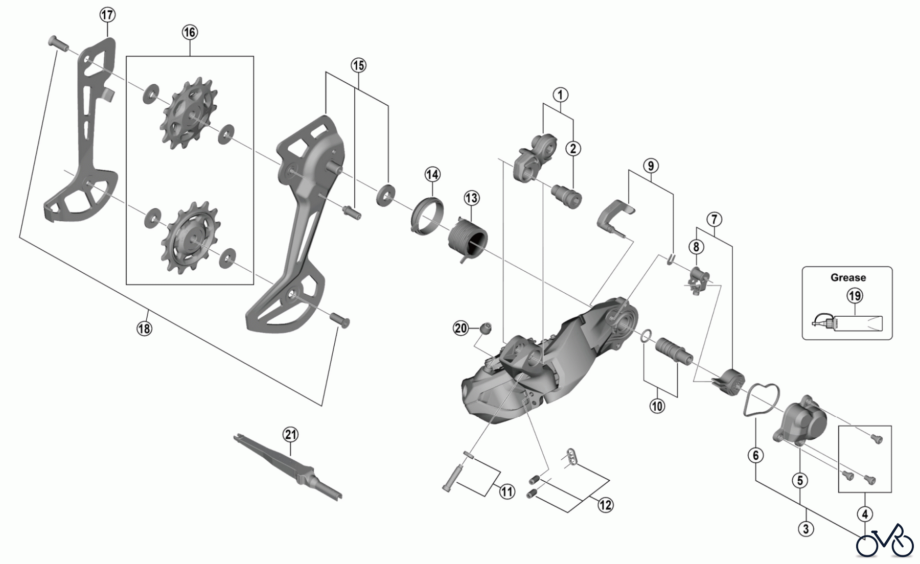  Shimano RD Rear Derailleur - Schaltwerk RD-M8150-12 (-4974)  DEORE XT Rear Derailleur 12speed