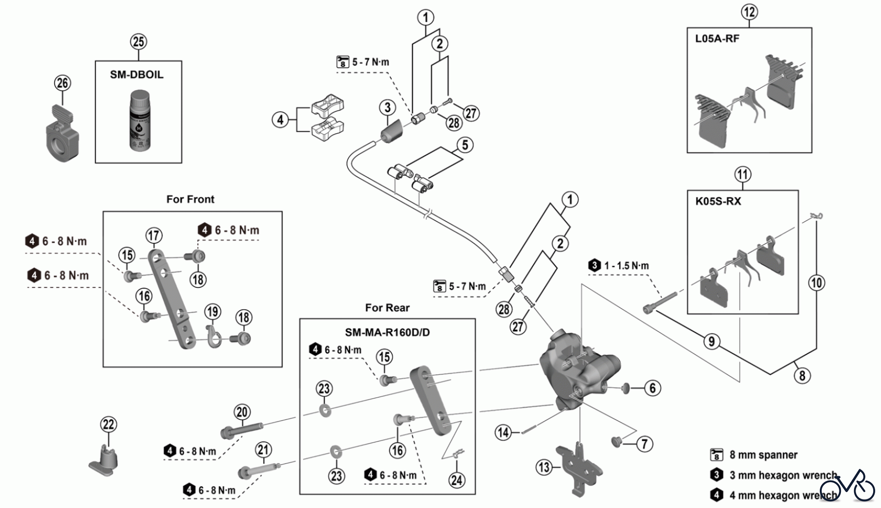 Shimano BR Brake - Bremse BR-U8010 (-4896) CUES Disc Brake
