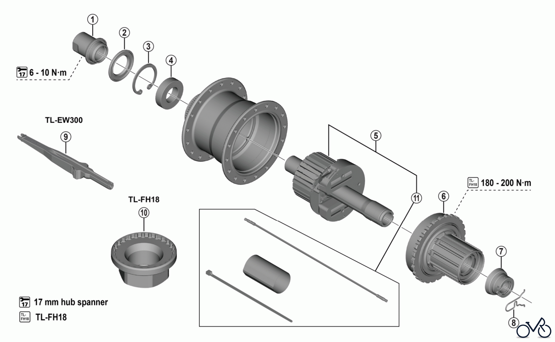 Shimano FH Free Hub - Freilaufnabe FH-U6060 (-4952) CUES AUTO SHIFT Dynamo FREEHUB