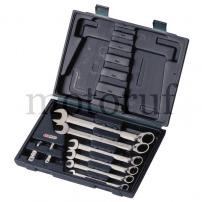 Landtechnik GEARplus® Ratschenringmaulschlüssel-Satz, umschaltbar, 10-tlg., 8-19mm, mit Adapter