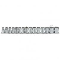 Landtechnik 1/2" 12-kant-Stecknuss-Satz, 15-tlg., 10-24mm