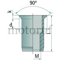 Werkzeug VE 500 Senkkopf-Mehrbereichs-Blindnietmutter M5-60
