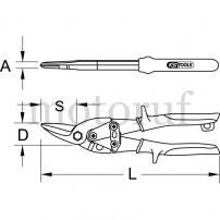 Landtechnik Hebel-Blechdurchgangsschere, linksschneidend, 240mm