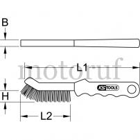 Werkzeug Stahldraht-Bremssattel-Drahtbürste 2-reihig, gewellt, 225mm