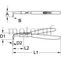 Werkzeug CLASSIC Seegeringzange für Außensicherungsringe, abgewinkelt, 130mm