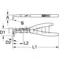Werkzeug CLASSIC Seegeringzange für Innensicherungsringe, abgewinkelt, 130mm