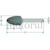 Werkzeug HM Rundbogen-Frässtift Form F, 6mm