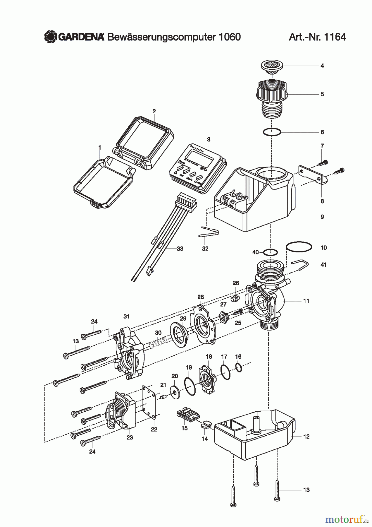  Gardena Wassertechnik Regner Bewässerungscomputer 1060
   bis Baujahr 1998
