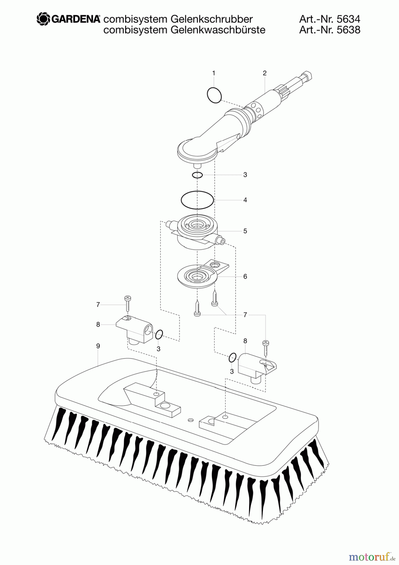 Gardena Wassertechnik Reinigen CS-Gelenkwaschbürste