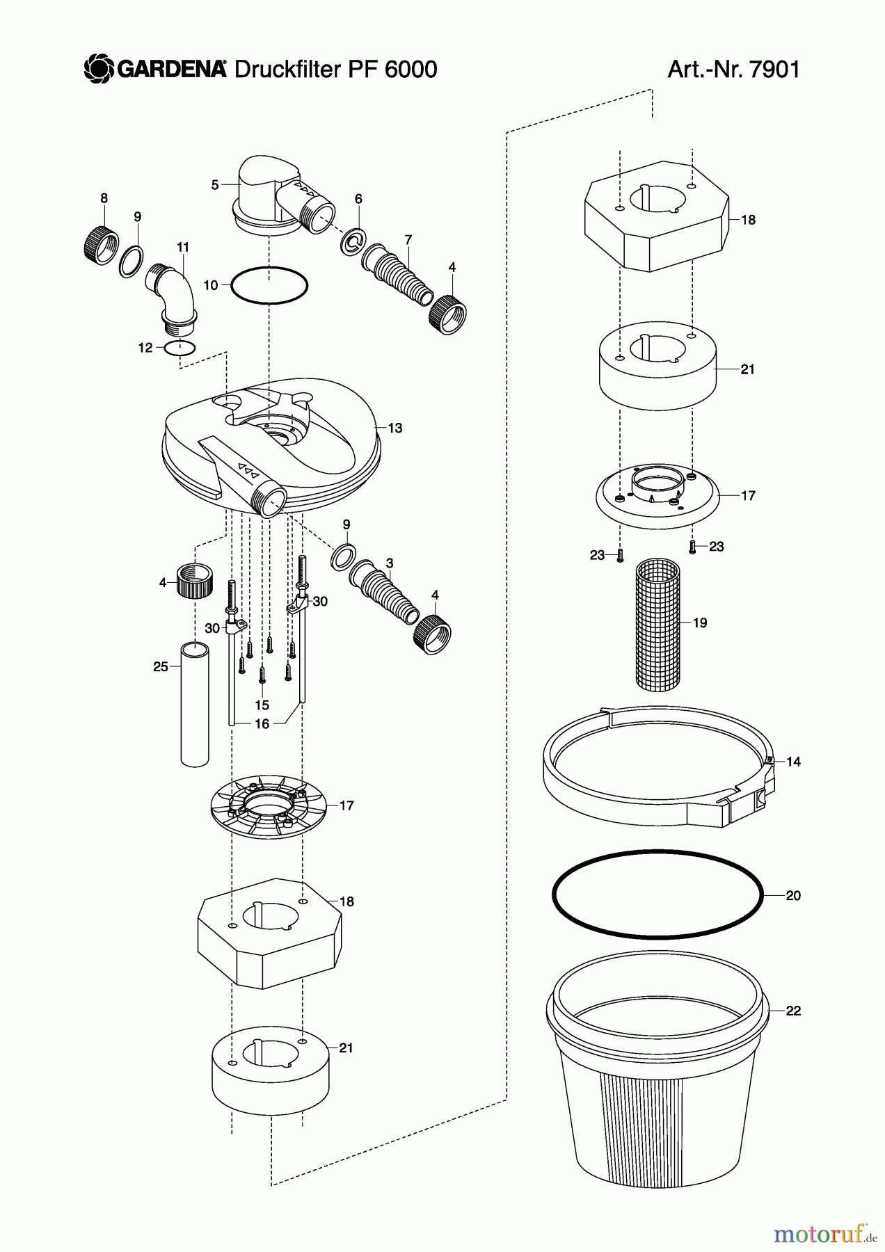  Gardena Wassertechnik Filter Druckfilter  PF 6000