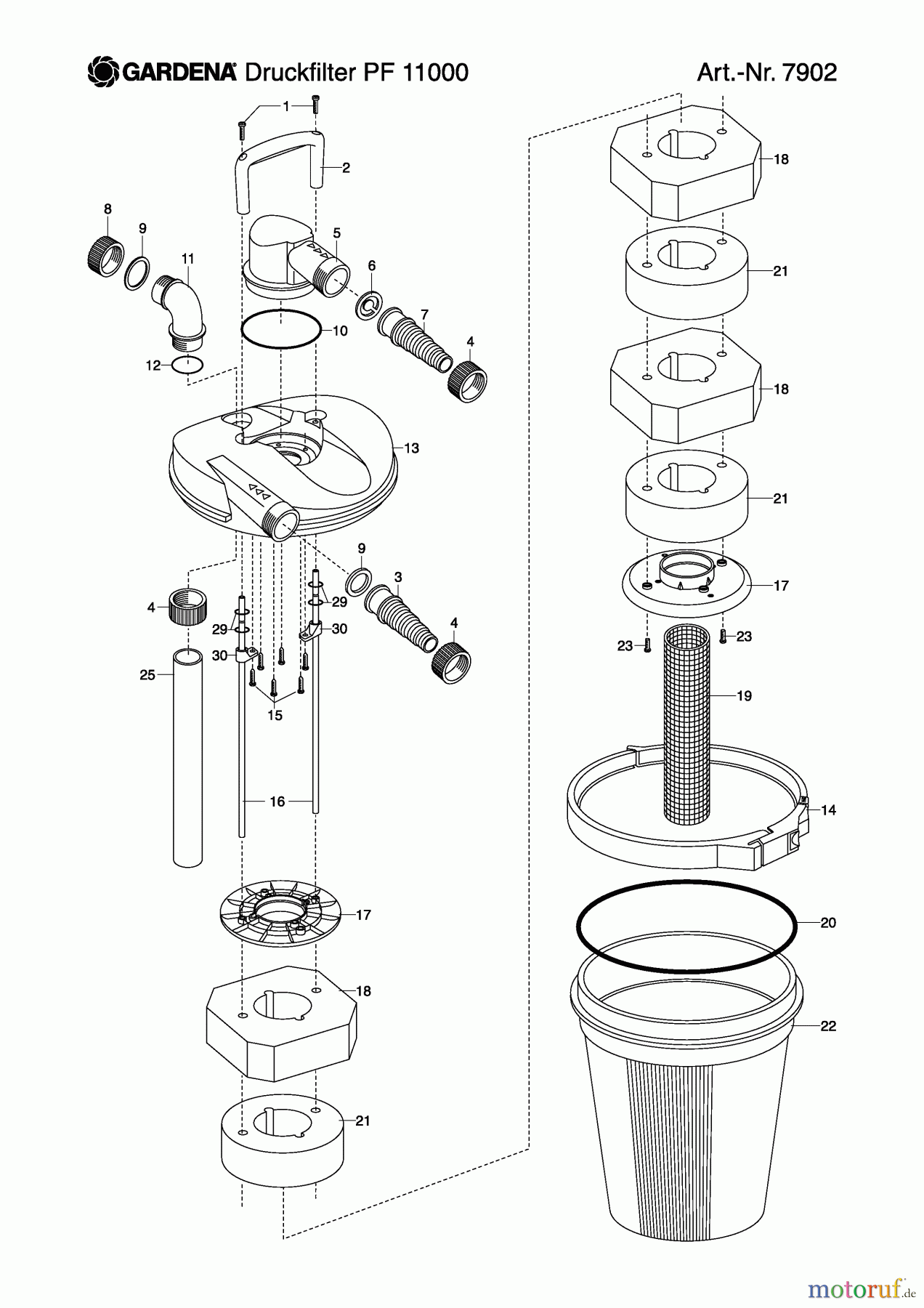  Gardena Wassertechnik Filter Druckfilter  PF 6000