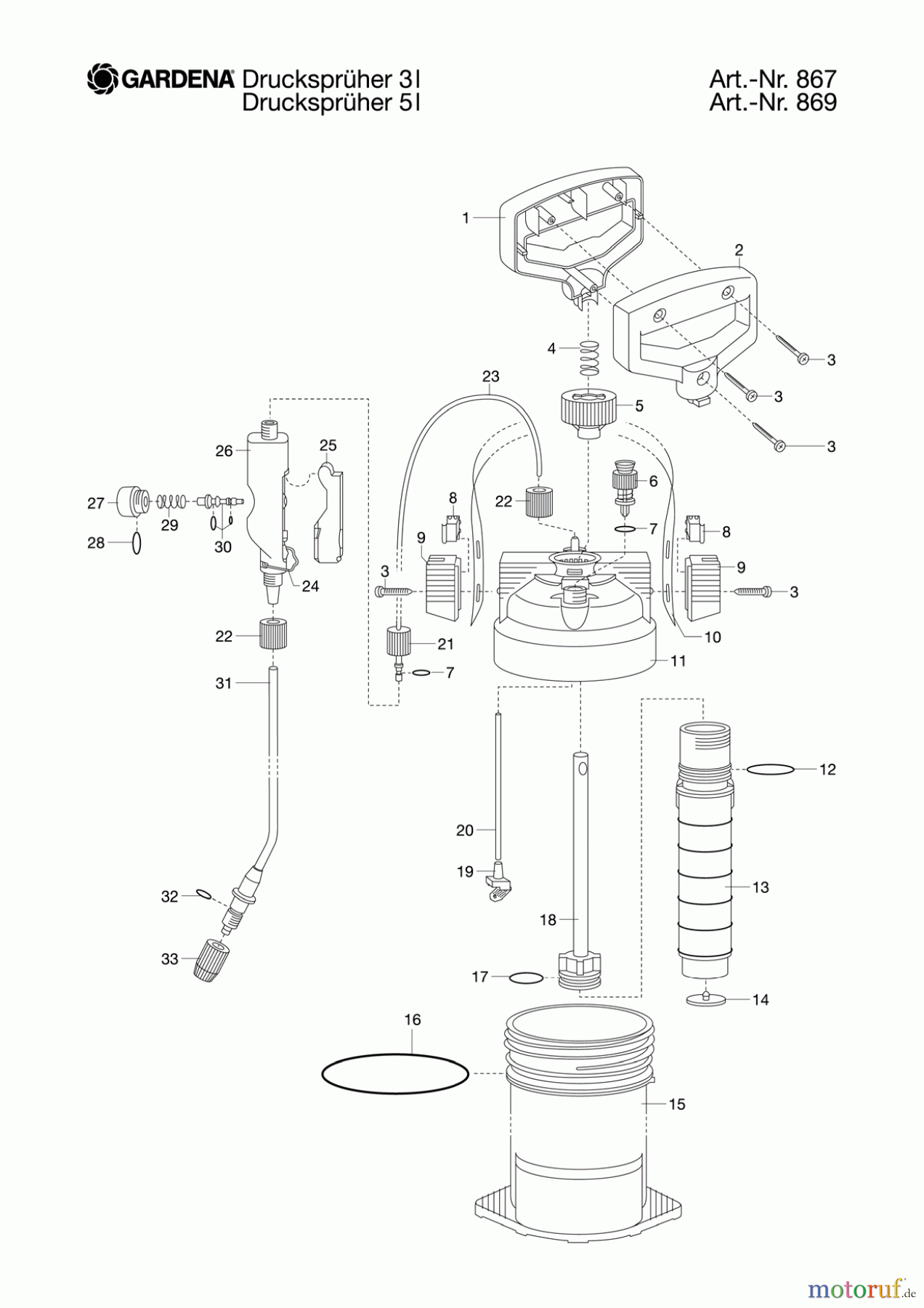 Gardena Wassertechnik Spritzgeräte Drucksprüher 5 l