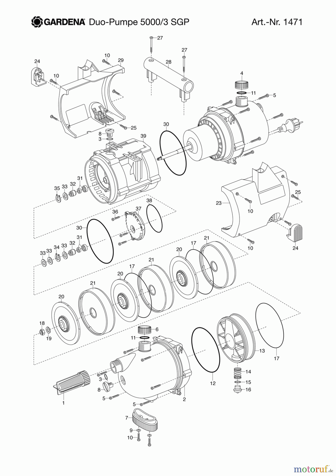 Gardena Wassertechnik Pumpen Duo-Pumpe 5000/3 SGP