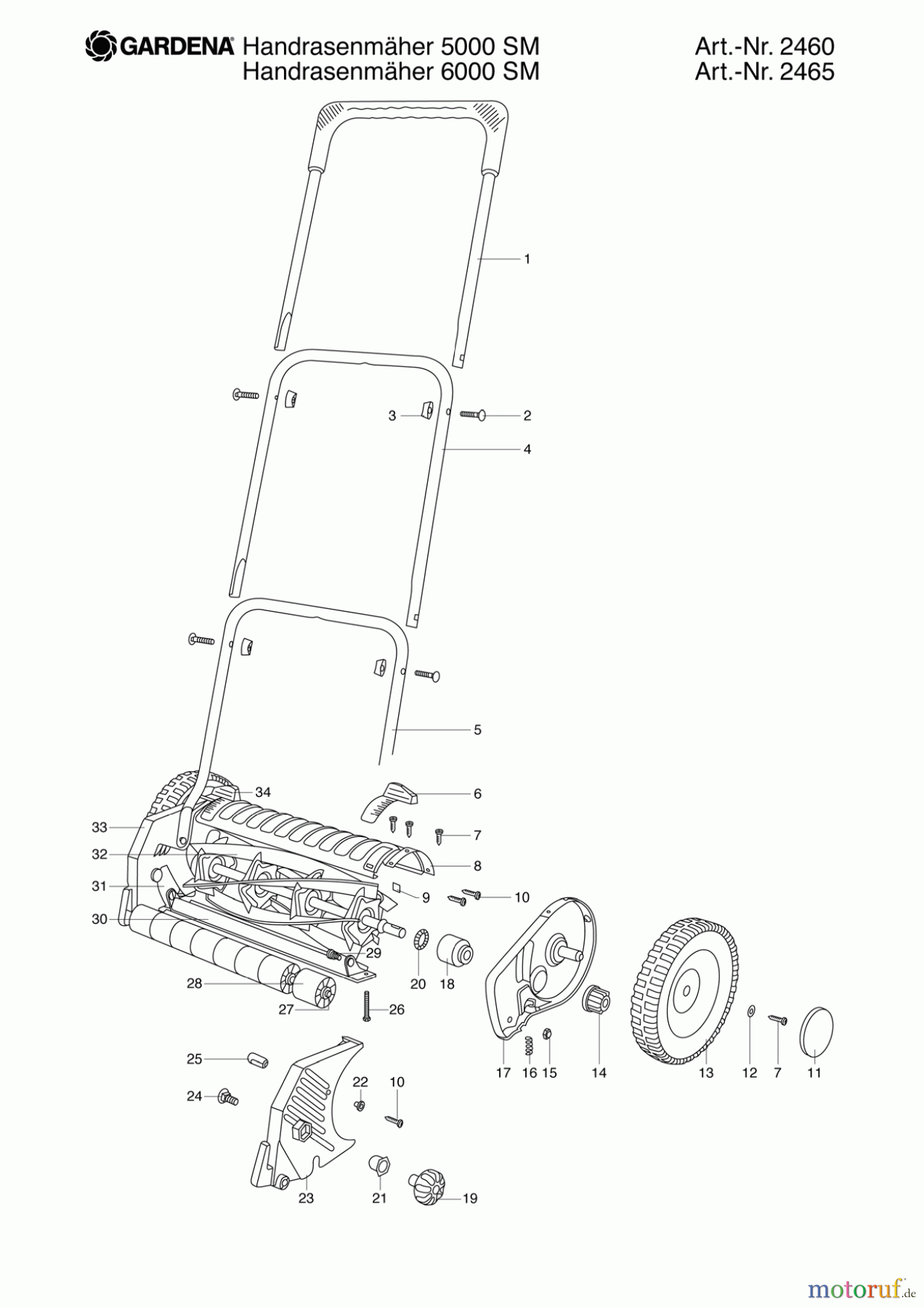  Gardena Rasenmäher Handrasenmäher 6000 SM
   bis Baujahr 2004