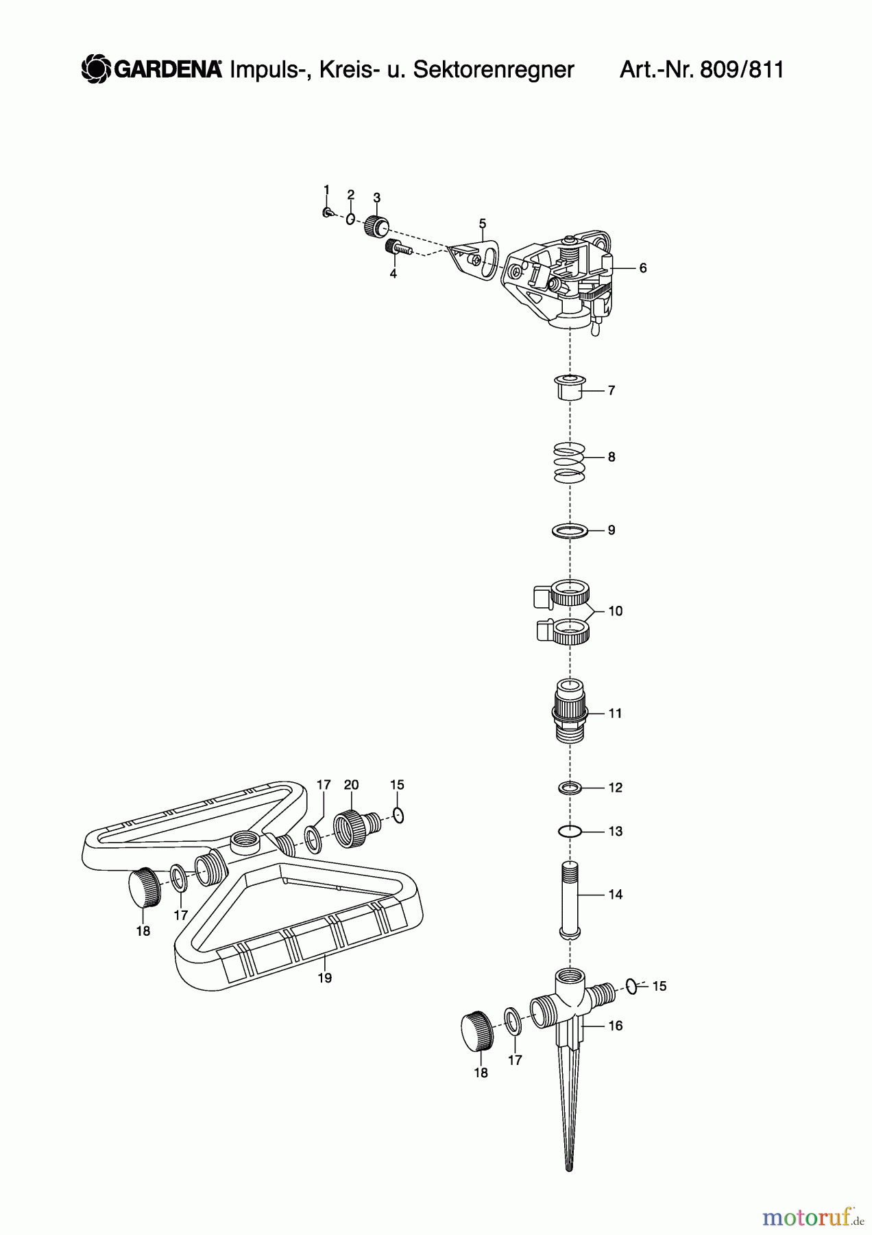 Gardena Wassertechnik Regner Kreis-u.Sektorenregner