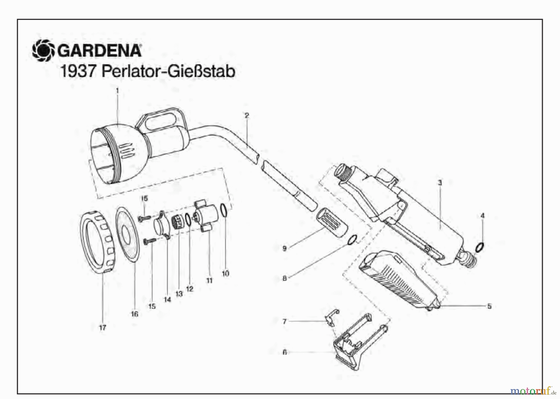 Gardena Wassertechnik Gießen Perlator-Gießstab Ar.t 1937
