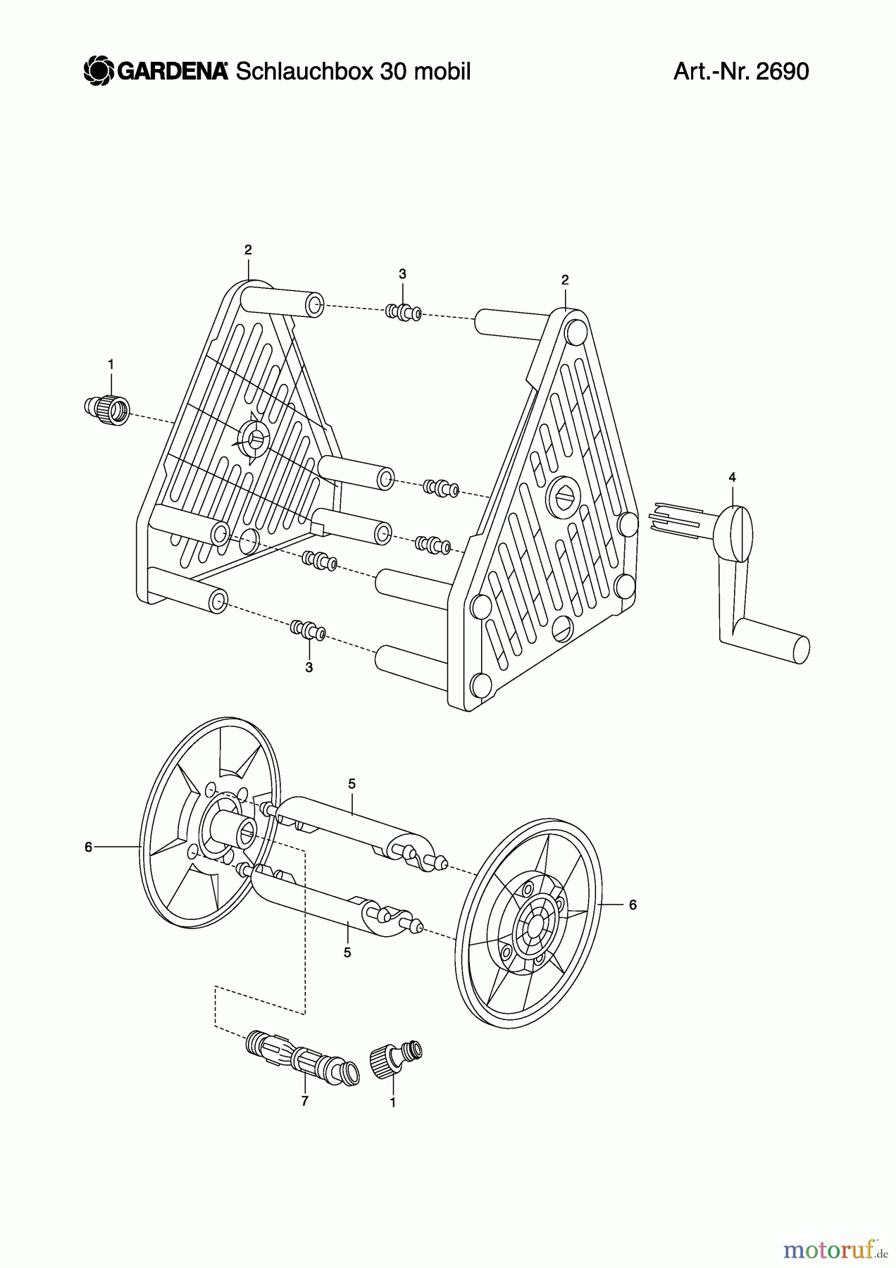 Gardena Wassertechnik Schlauchwagen Schlauchbox 30 mobil