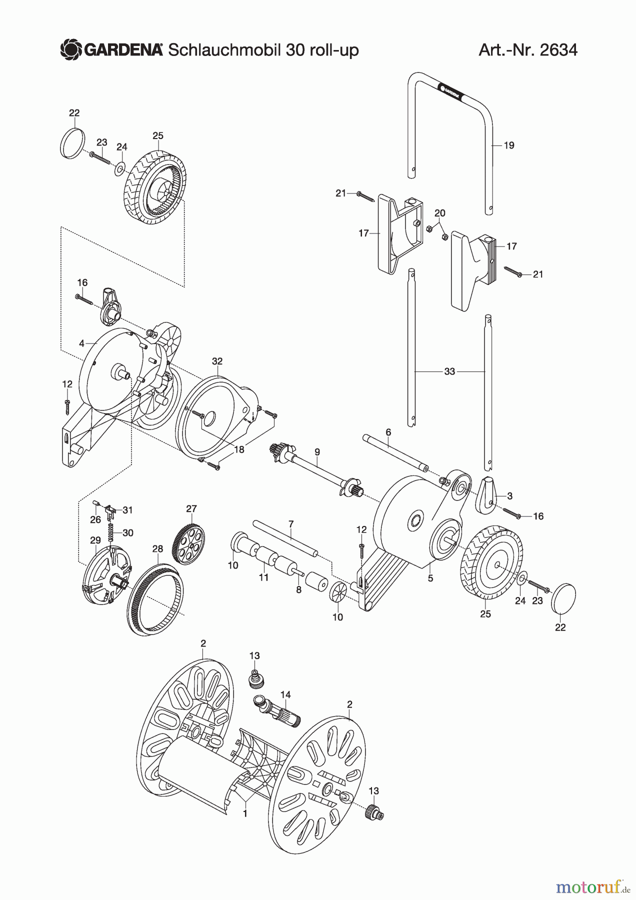 Gardena Wassertechnik Schlauchwagen Schlauchmobil 30 roll-up