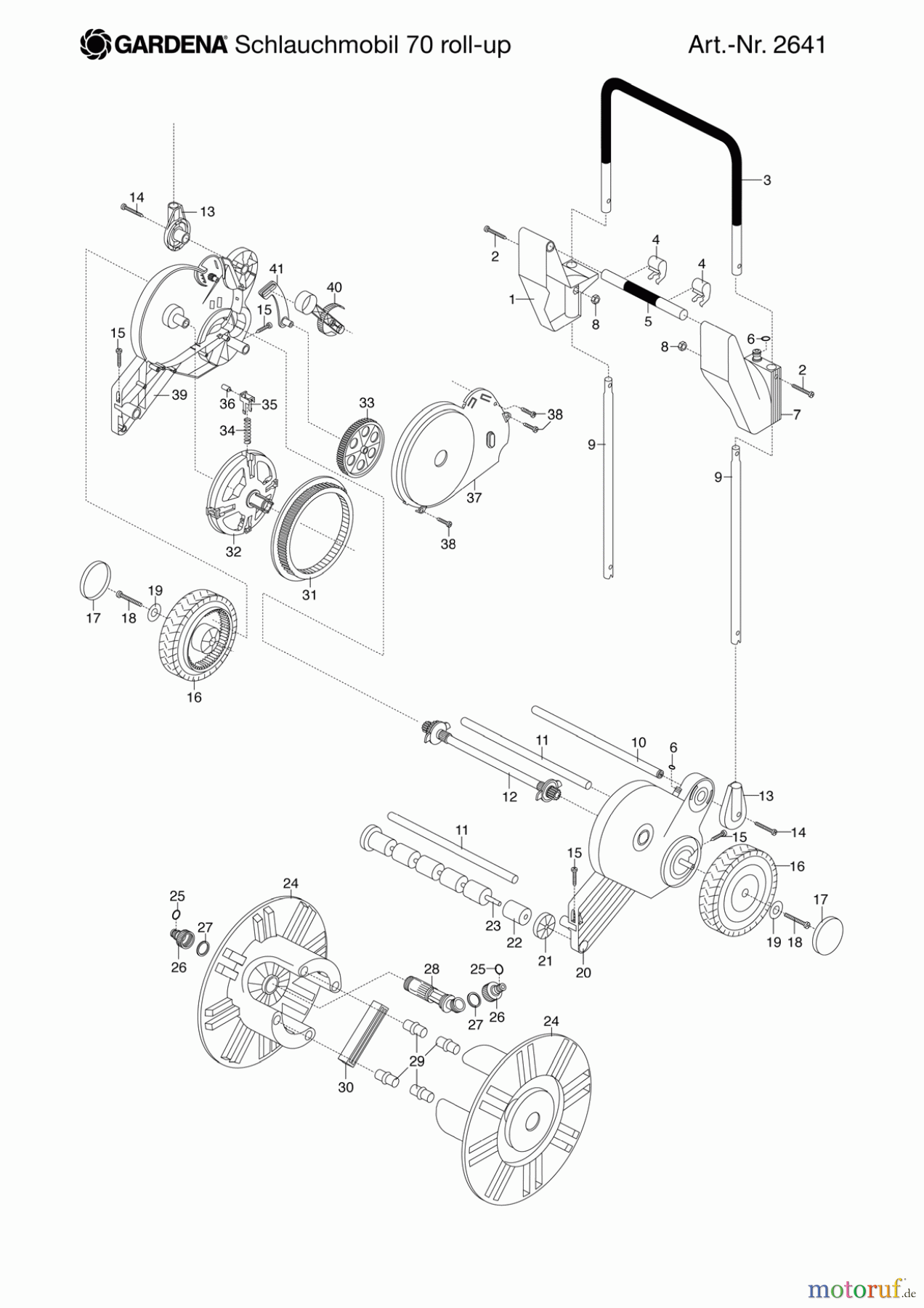 Gardena Wassertechnik Schlauchwagen Schlauchmobil 70 roll-up
