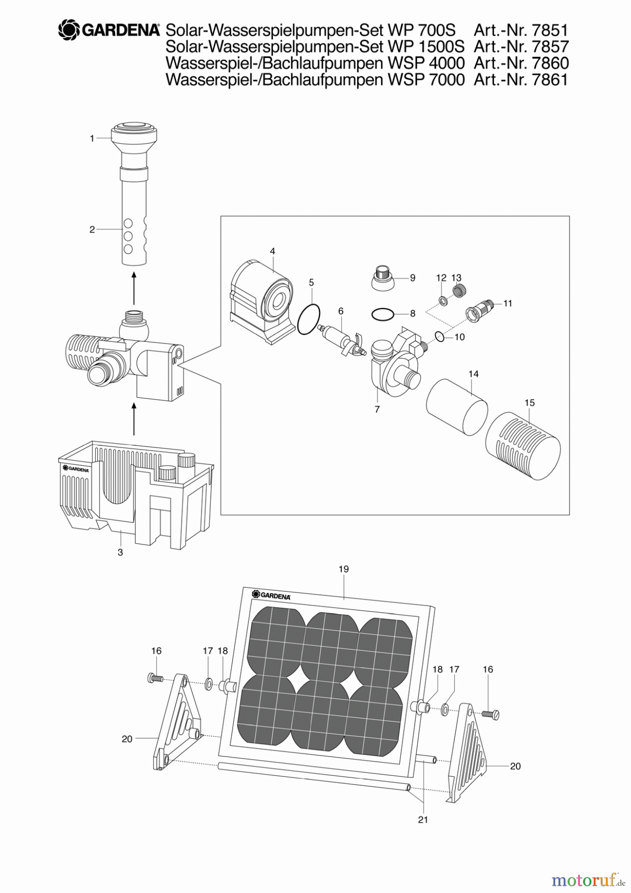  Gardena Wassertechnik Pumpen Solar-Wasserspielpumpen-Set