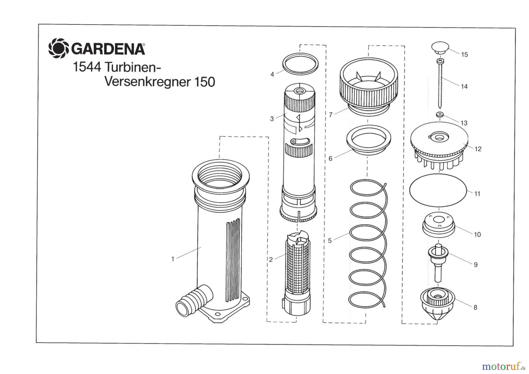 Gardena Wassertechnik Regner Turbinen-Versenkregner 150