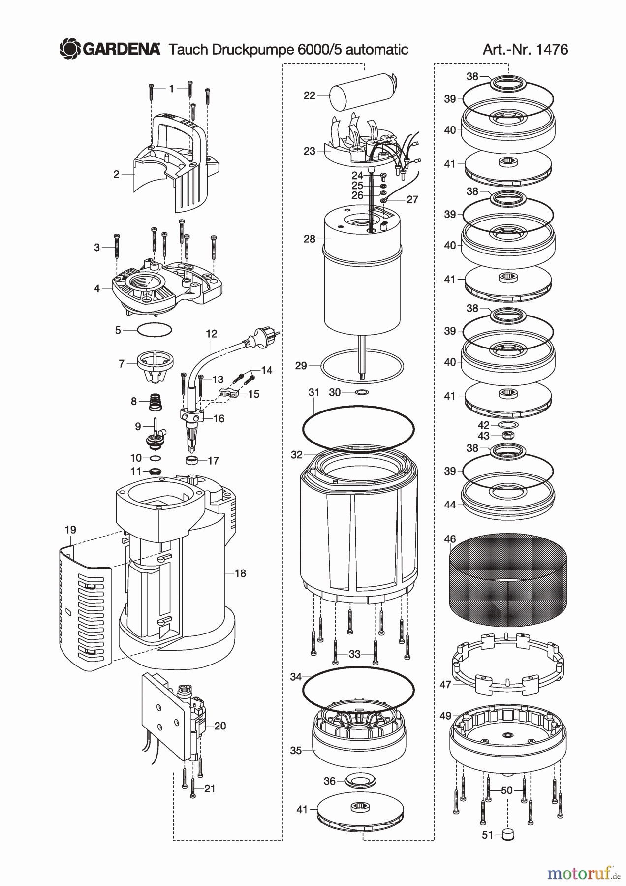 Gardena Wassertechnik Pumpen Tauch-Druckp. 6000/5 automatic