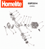 Homelite Benzin CSP3314 (06.2004 -12.2010) Ersatzteile Kurbelwelle, Zylinder