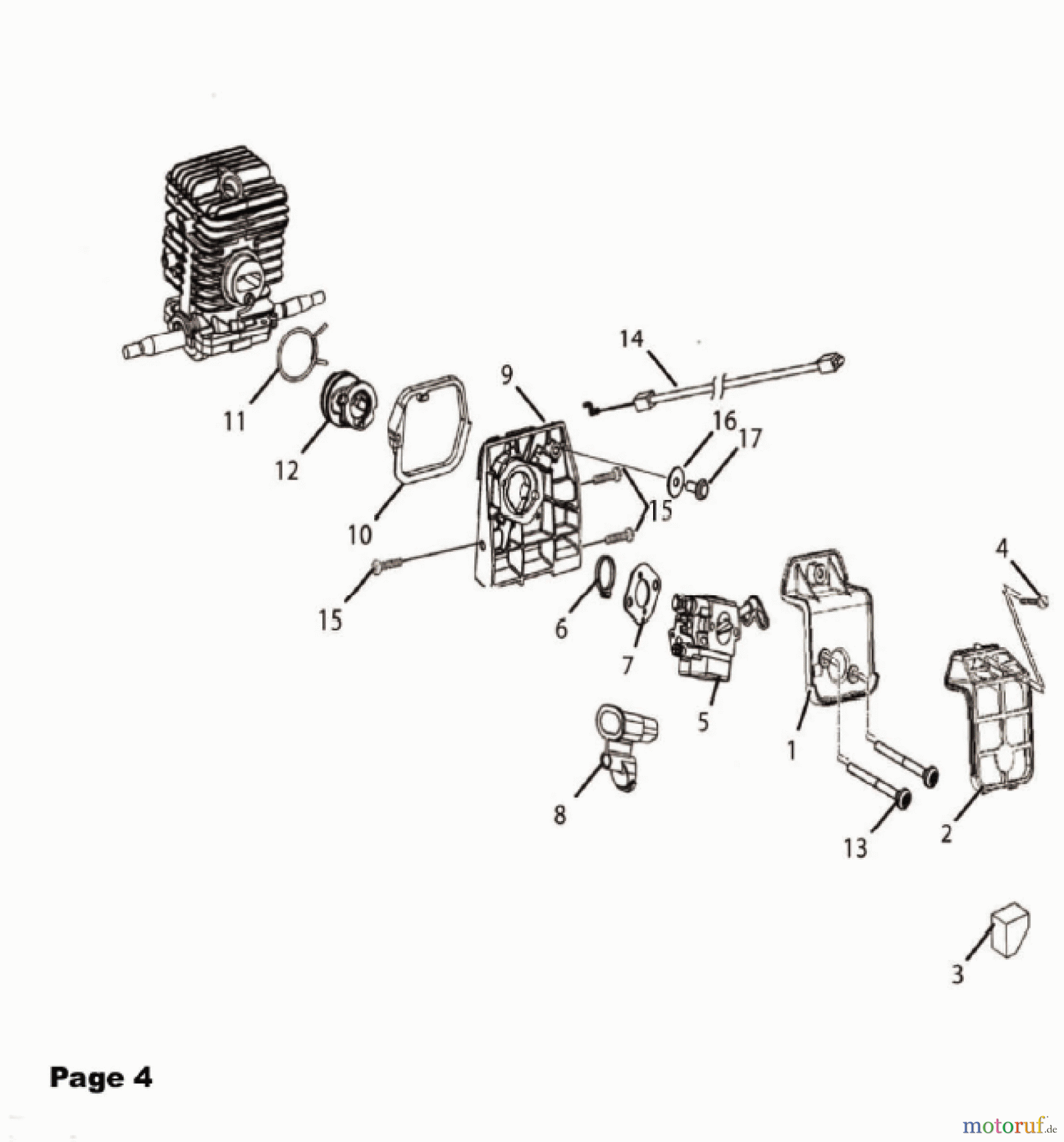 Homelite Motorsägen Benzin CSP4016 (10.2004 -12.2010) Luftfilter, Vergaser