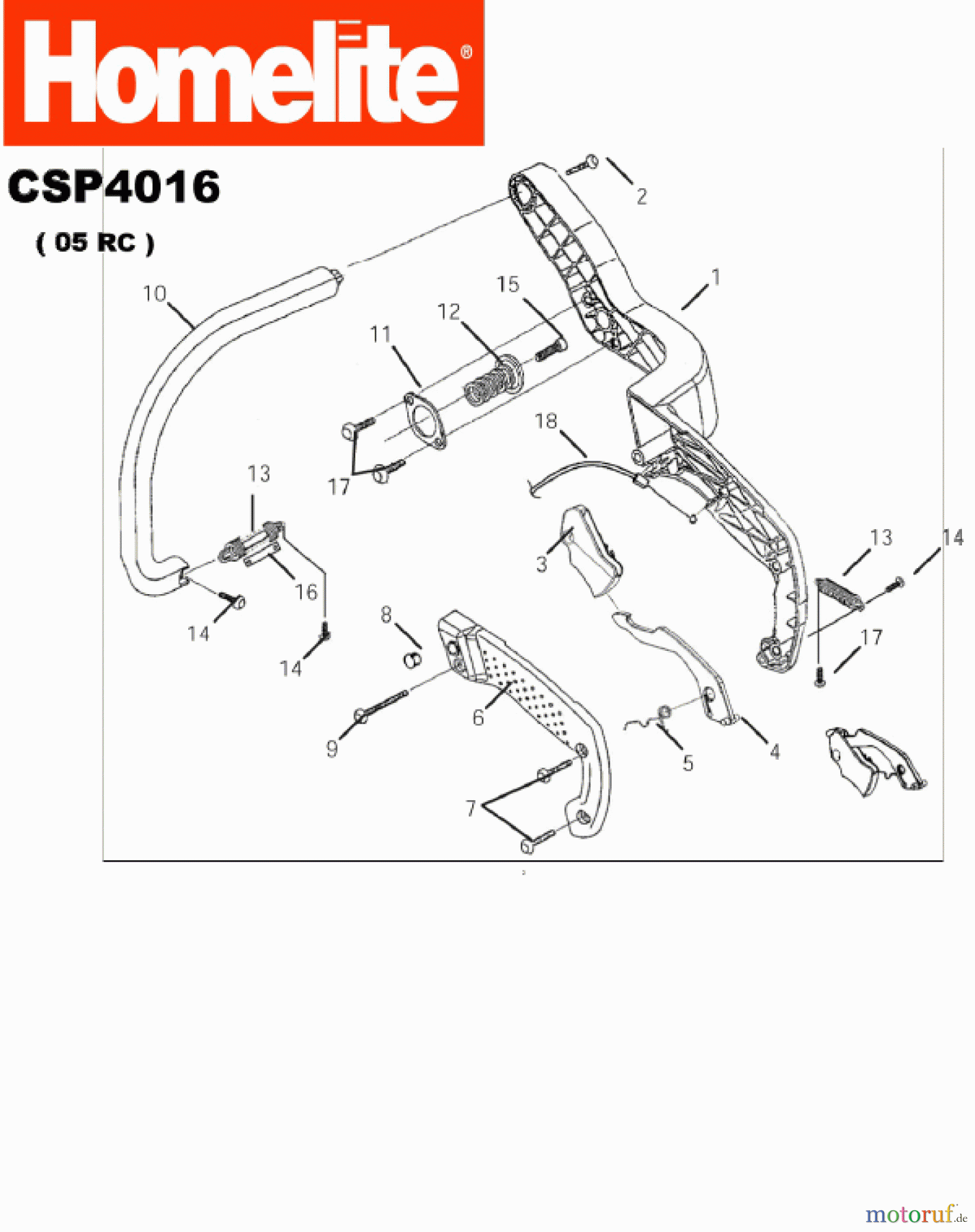 Homelite Motorsägen Benzin CSP4016 (10.2004 -12.2010) Griff