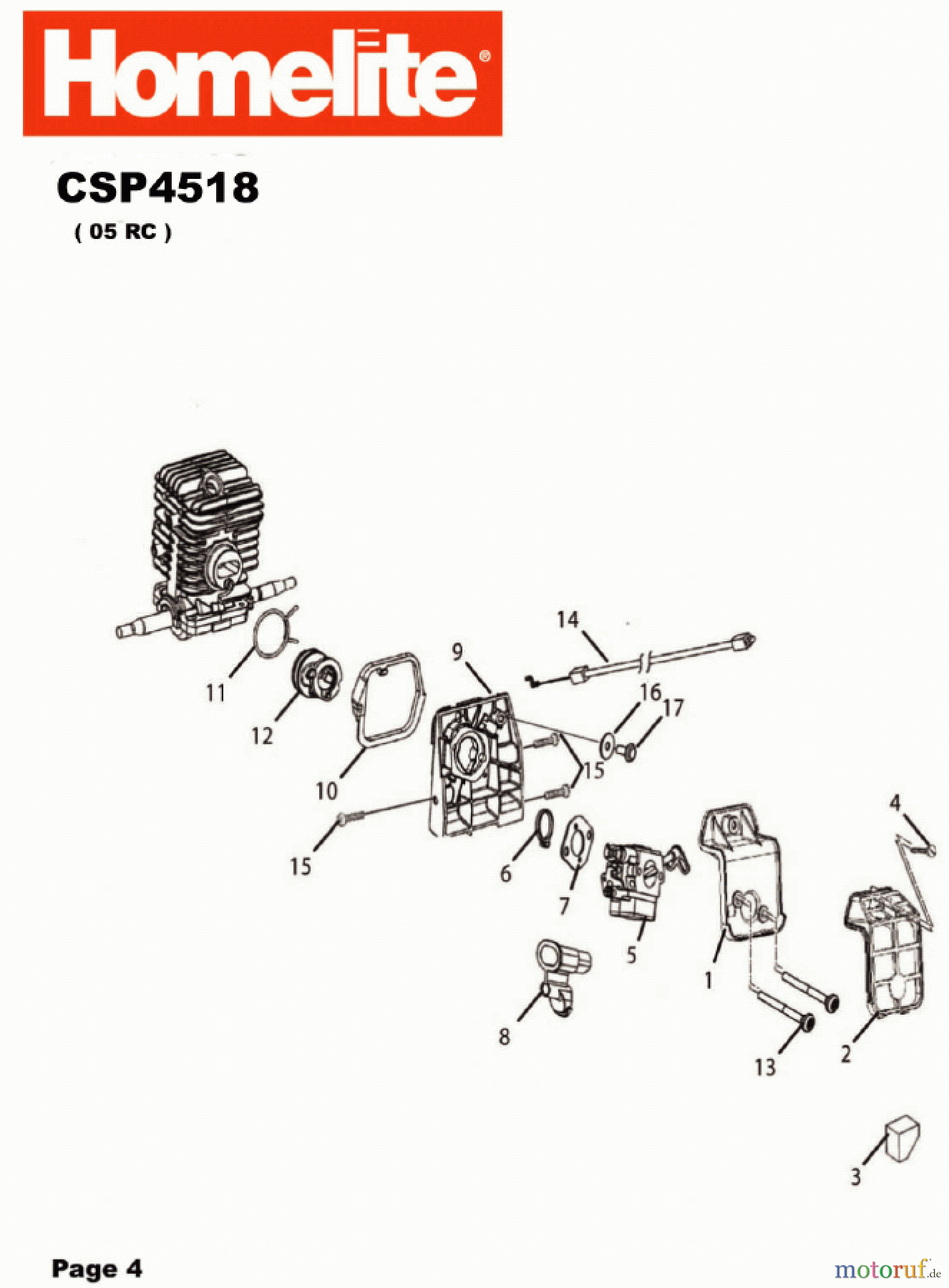 Homelite Motorsägen Benzin CSP4518 Luftfilter