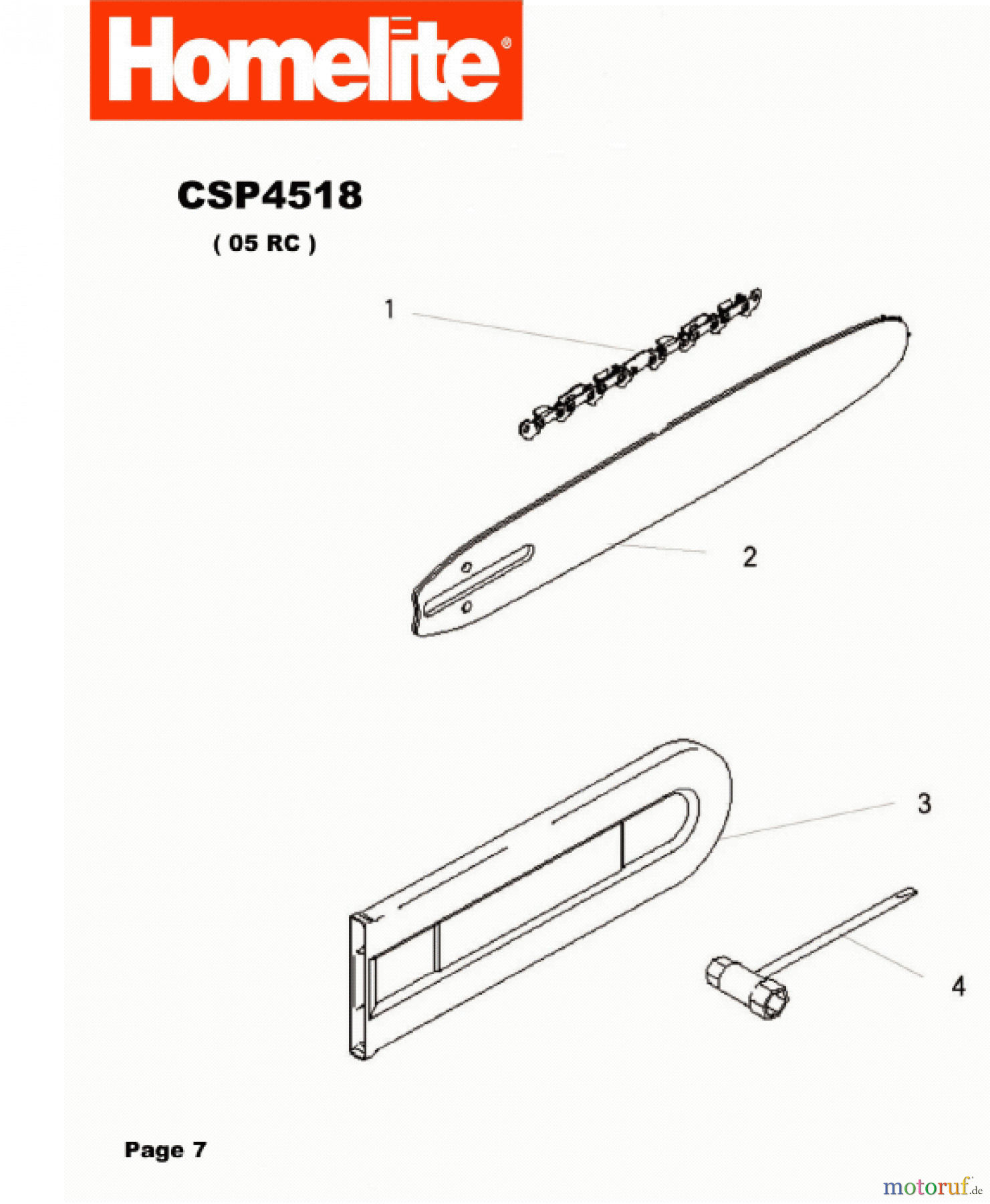 Homelite Motorsägen Benzin CSP4518 Schwert, Kette