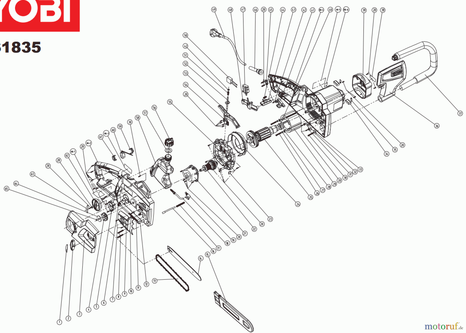 Ryobi Kettensägen Elektro RCS1835