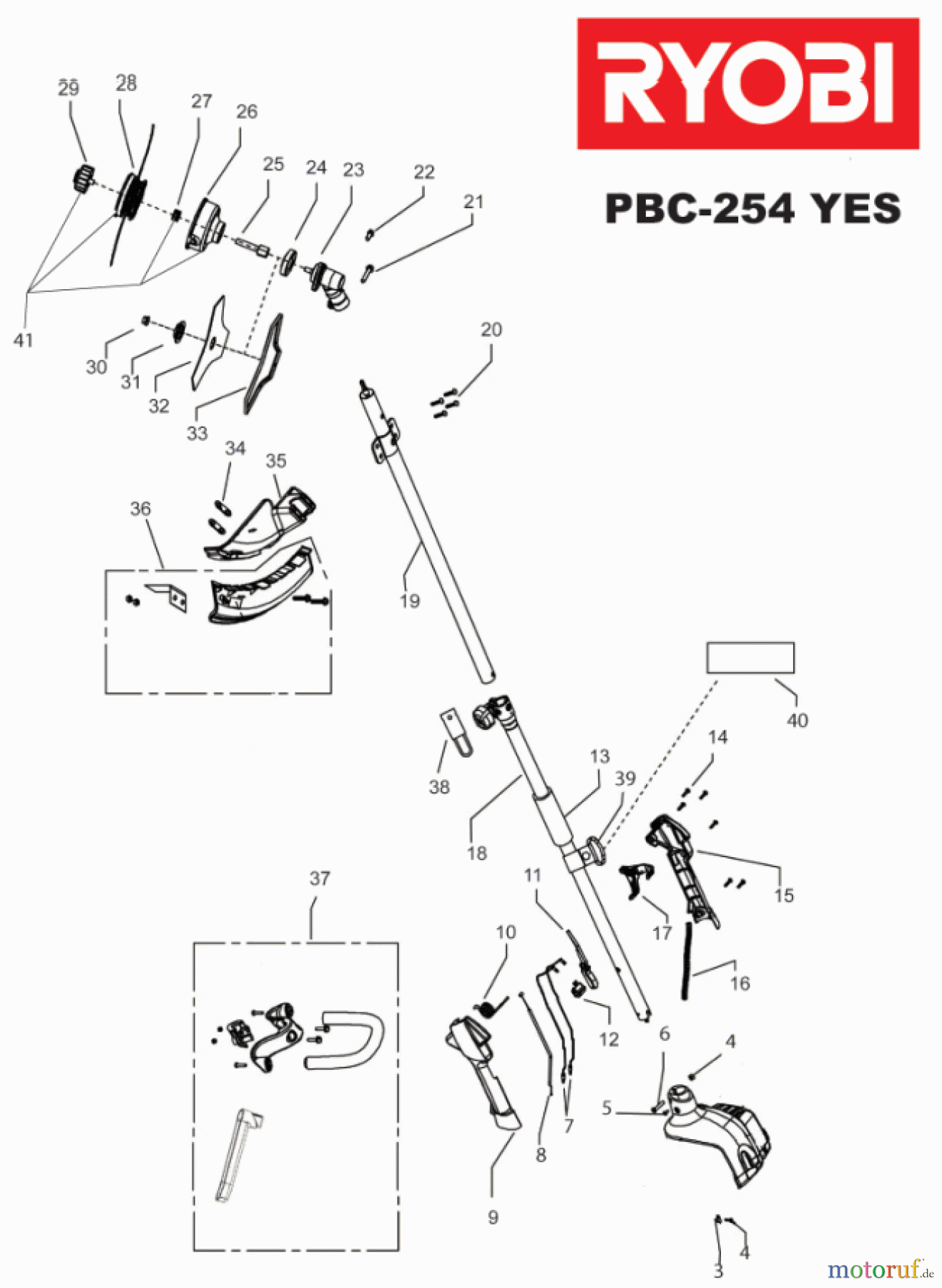 Ryobi Sensen Freischneider Benzin PBC254YES Seite 1
