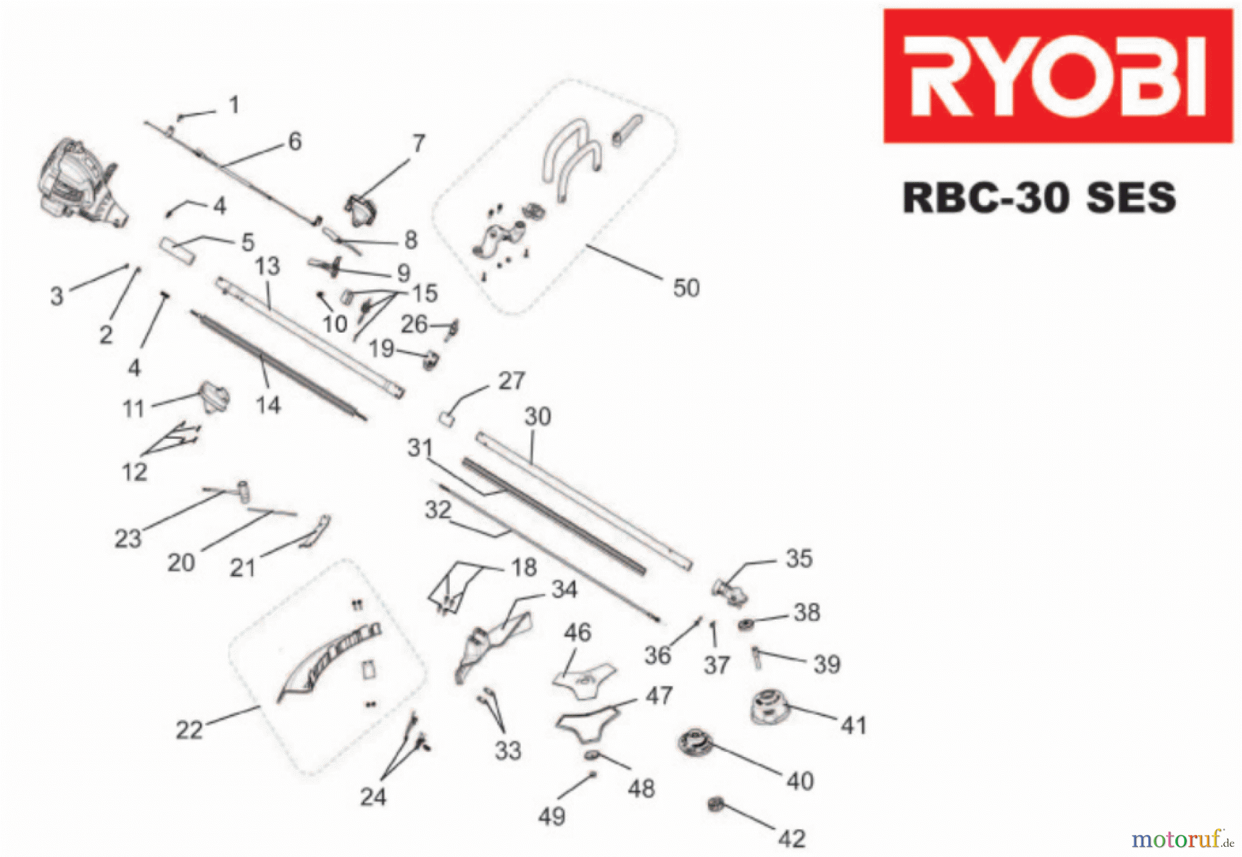Ryobi Sensen Freischneider Benzin RBC30SES Seite 1