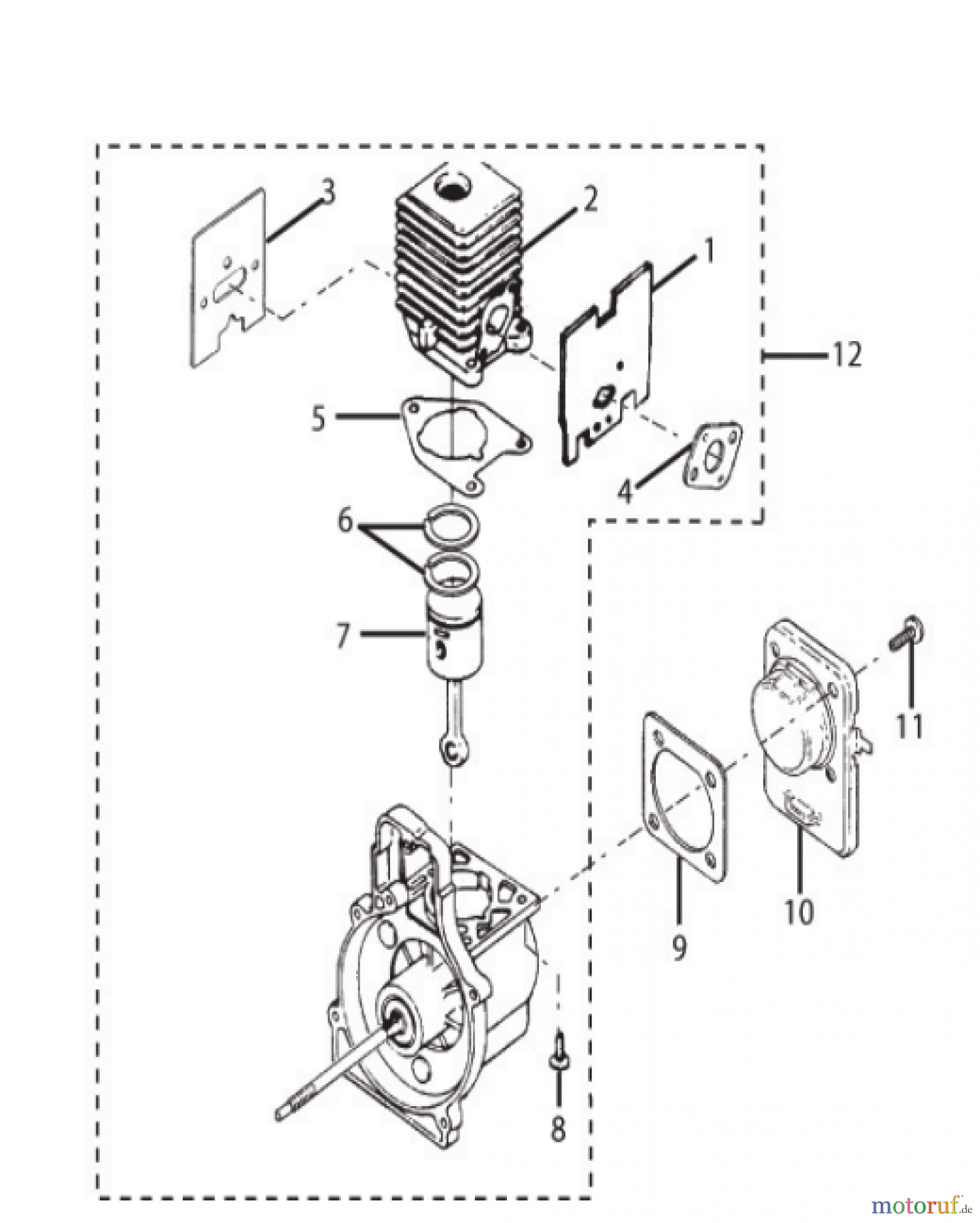 Ryobi Rasentrimmer Benzin PLT3043A Zylinder, Kolben Teil 1