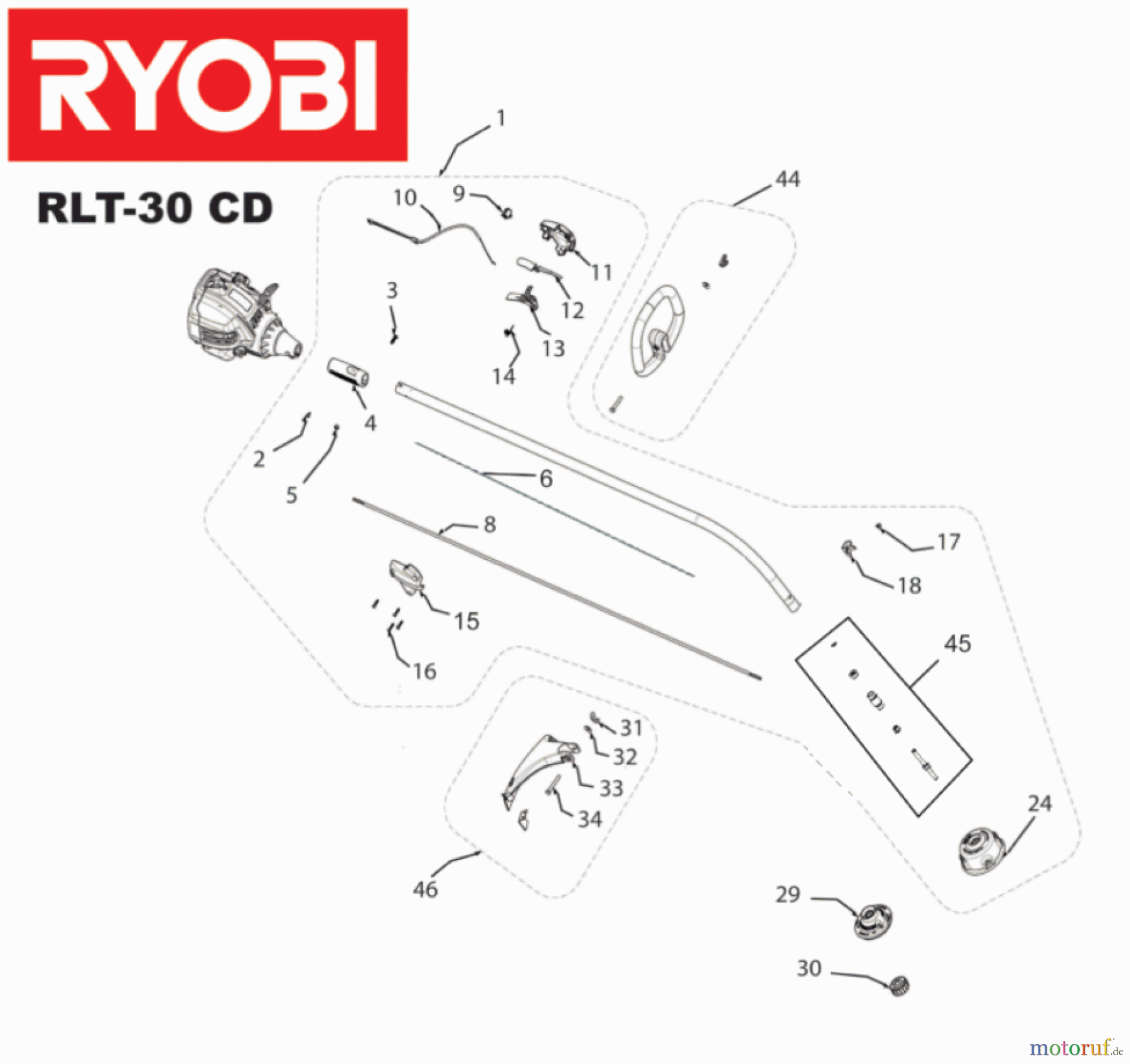 Ryobi Rasentrimmer Benzin RLT30CD Seite 1