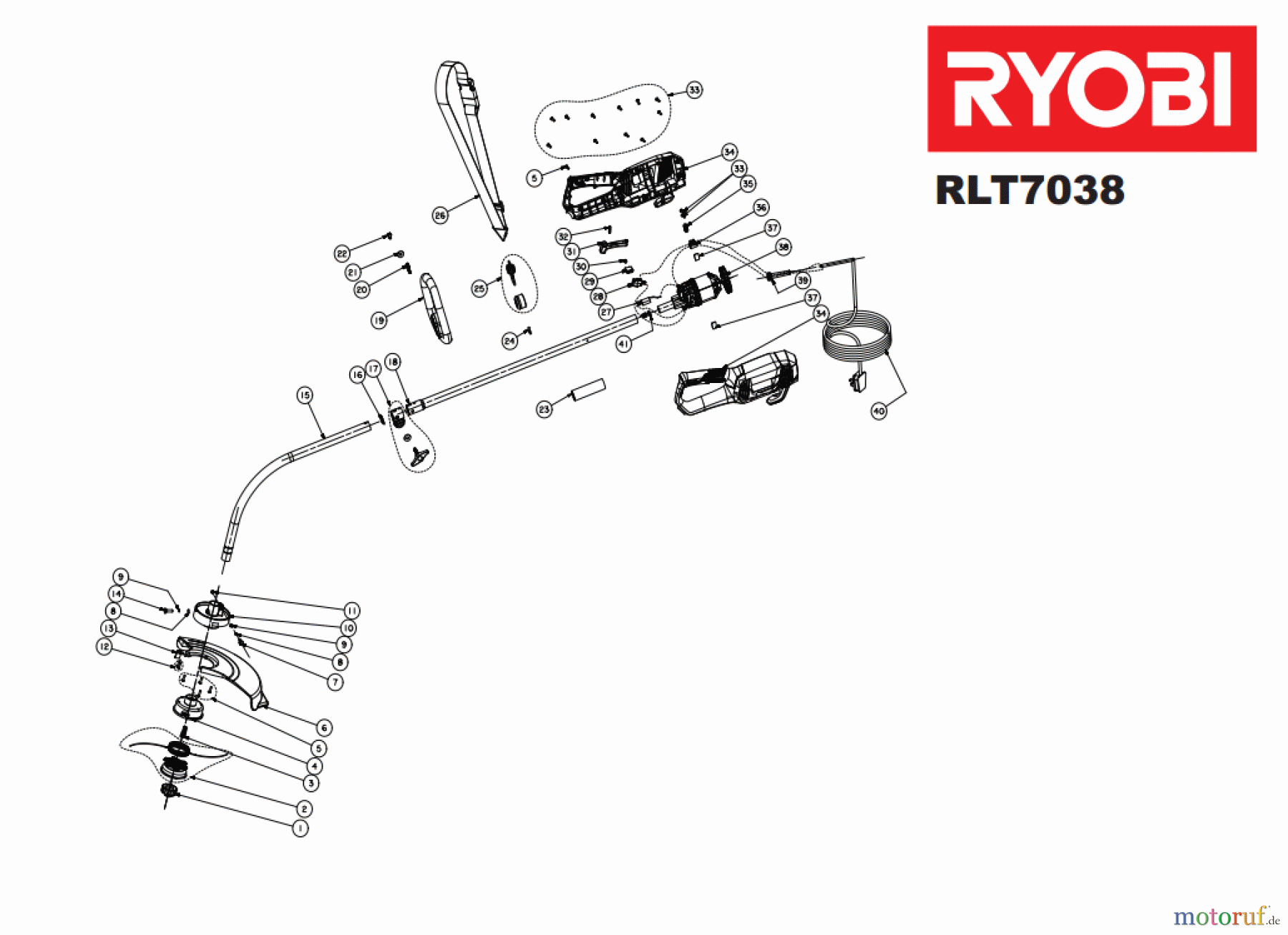 Ryobi Rasentrimmer Elektro RLT7038, 5133001244