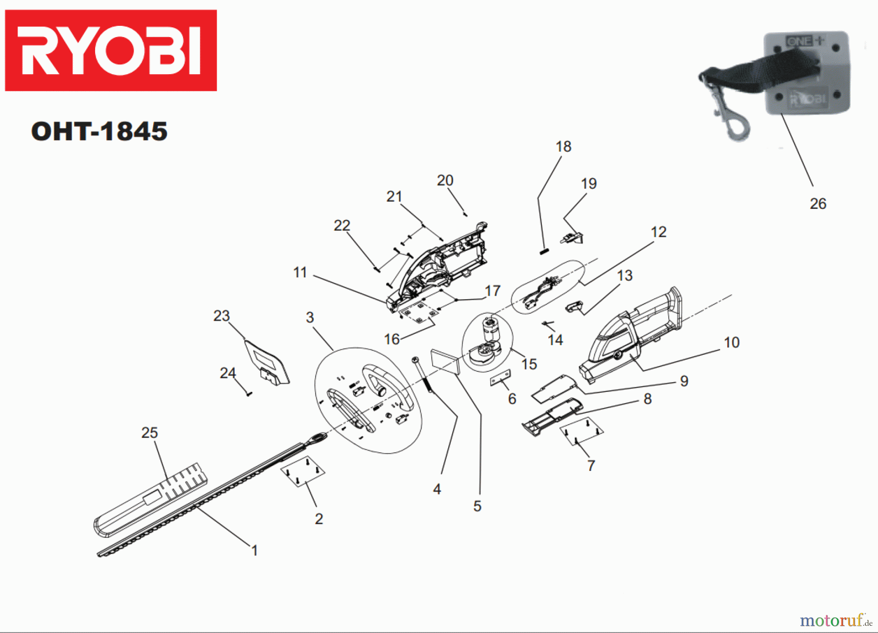 Ryobi Heckenscheren Akku OHT1845