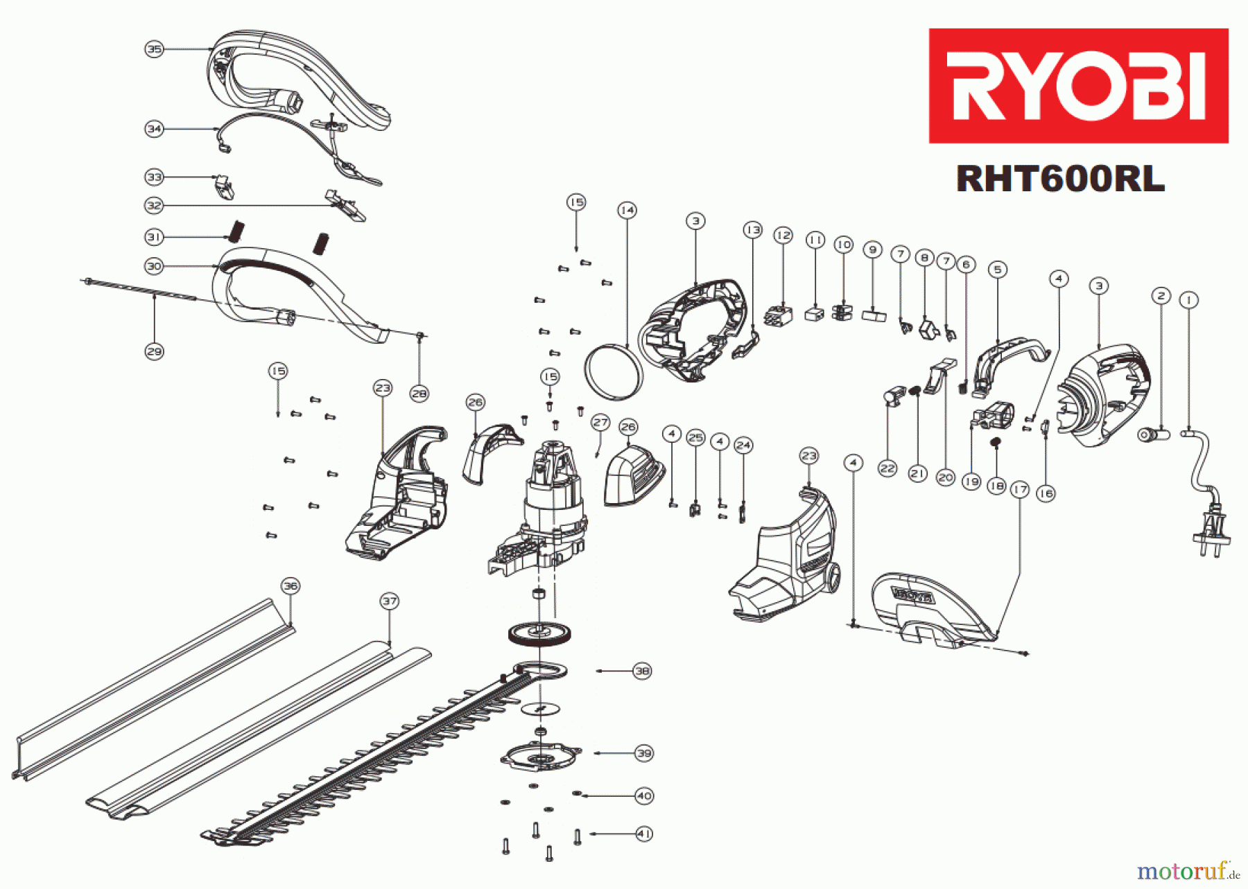 Ryobi Heckenscheren Elektro RHT600R#2 ab 2007