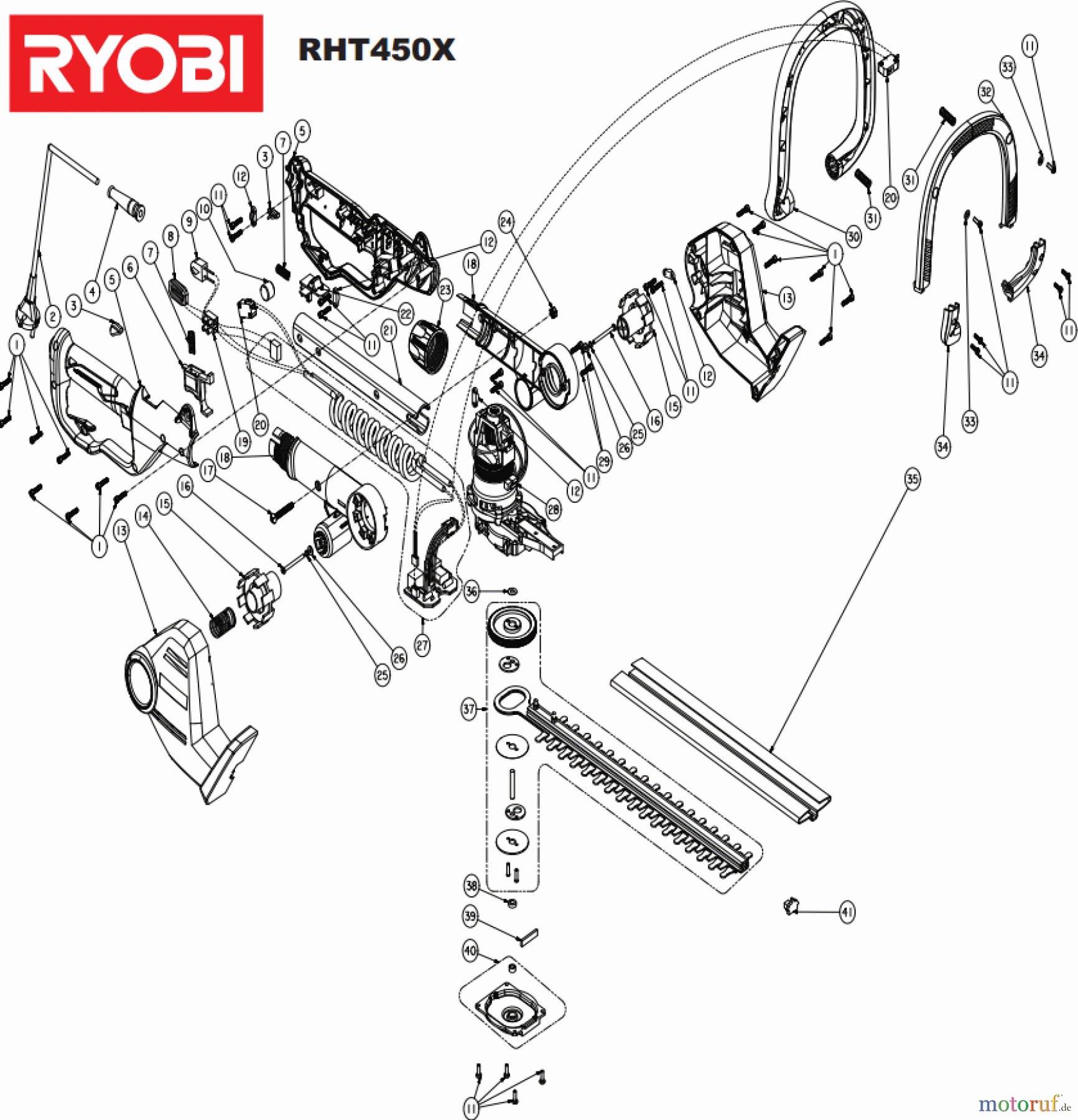 Ryobi Heckenscheren Elektro RHT450X